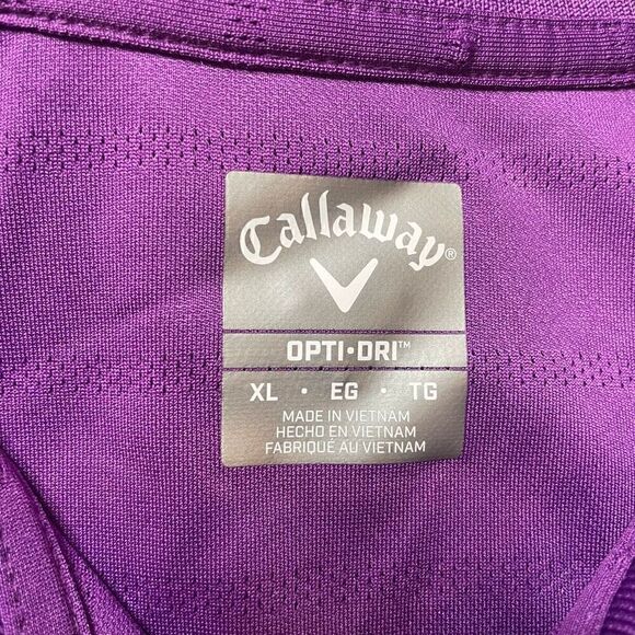 Callaway Golf Polo Shirt Purple Opti Dri Tech Size XL Cooling Wicking - Picture 4 of 8